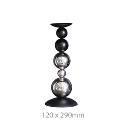 Chân Nến Hình Bóng Tròn Đen Bạc Decor Bàn Tiệc Sang Trọng