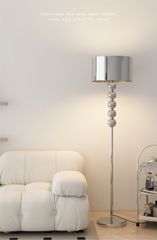 Đèn Sàn Inox Mạ Điện Phong Cách Retro Khối Tròn Thân Đèn