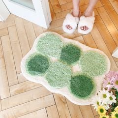 Thảm Lau Chân Dệt Lông Siêu Thấm Decor Các Vị Trí Trong Nhà 6 Đốm Xanh