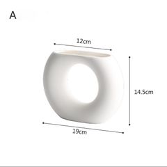 Bình Gốm Trắng Wabi Sabi Tạo Dáng Cách Điệu Decor Hoa Khô