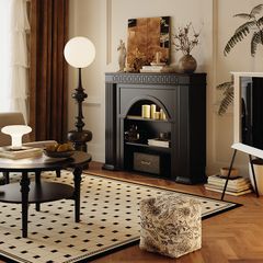 Tủ Lò Sưởi Trang Trí Vintage Phong Cách Pháp