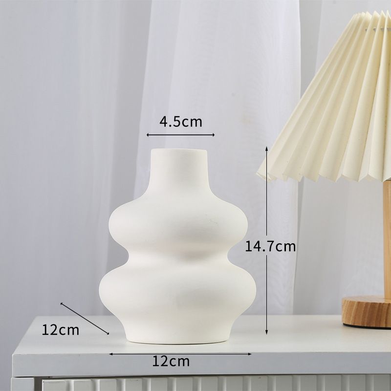 Bình Gốm Hình Bầu Gợn Sóng 3 Tầng