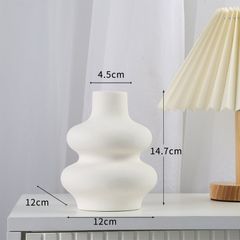 Bình Gốm Hình Bầu Gợn Sóng 3 Tầng