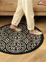 Thảm Tròn Polypropylene Họa Tiết Vintage 120cm