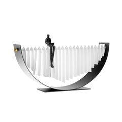 Tượng Trang Trí Kim Loại Hình Sóng Nhạc Người Ngồi Cô Đơn