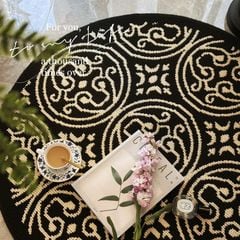 Thảm Tròn Polypropylene Họa Tiết Vintage 120cm