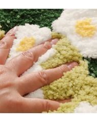 Thảm Lông Chân Giường Dệt Len Hoa 3D