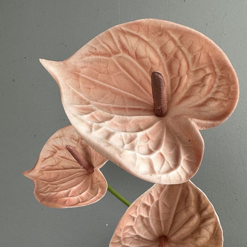 Hoa Môn Giả Anthurium Cành Đơn In 3D Decor Sang Trọng