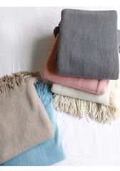 Chăn Thun Đan Len Dệt Kim Màu Trơn Phủ Ghế Sofa Phủ Giường Gelli