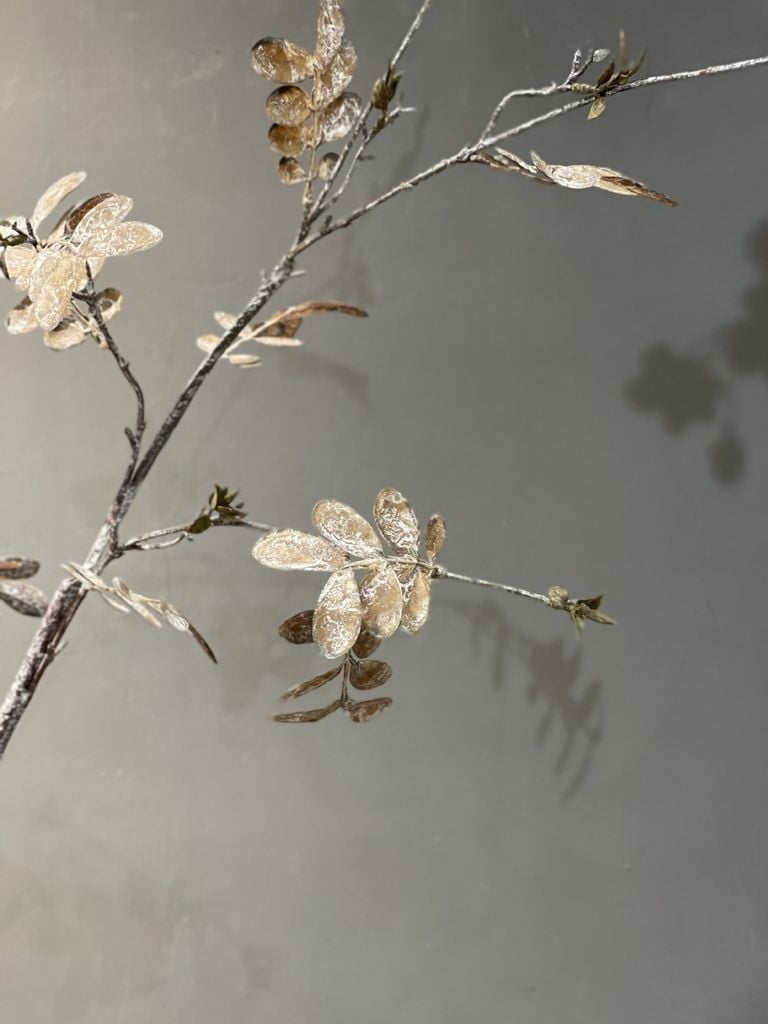 Hoa Giả Trang Trí Mô Hình Cành Lá Nâu Đỏ Khô Châu Âu