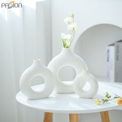 Bình Hoa Gốm Sứ Hình Quả Tròn Nghệ Thuật Tối Giản