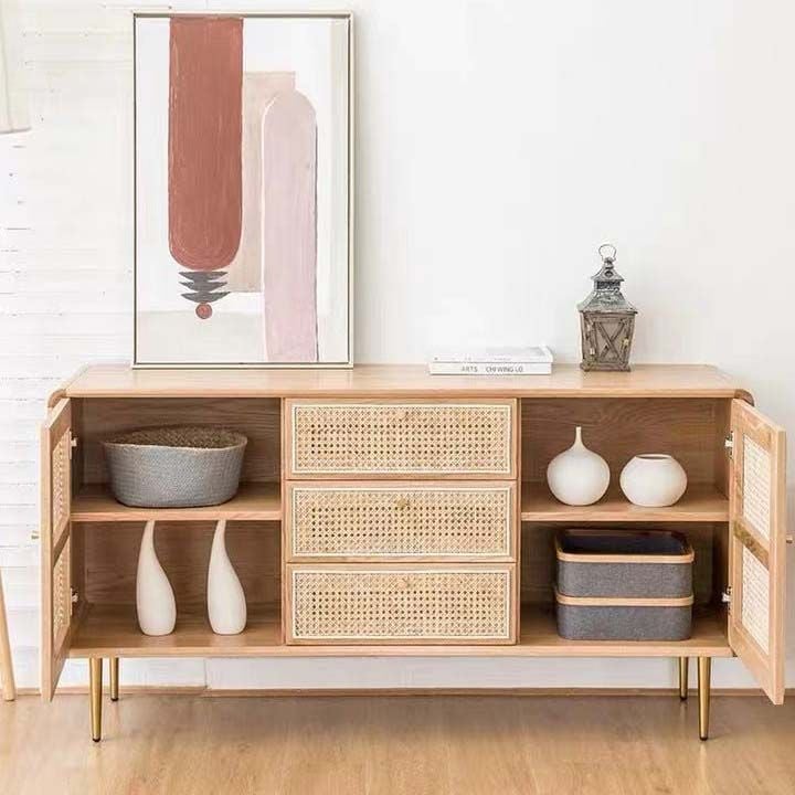 Tủ Tivi Tủ Console Trang Trí Phòng Khách Indochine Cửa Cánh GO1029