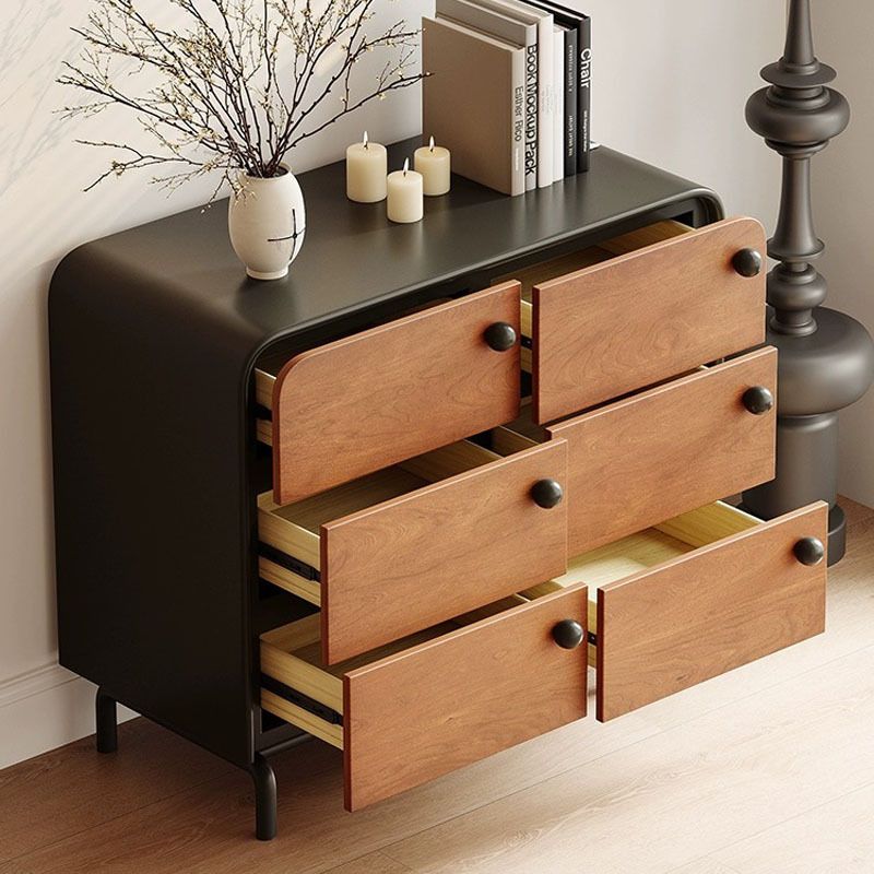 Tủ Console Chân Sắt Gỗ Thông Mỹ Phong Cách Pháp Retro