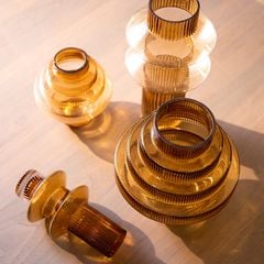 Bình Hoa Thủy Tinh Nâu Phong Cách Tháp Tầng