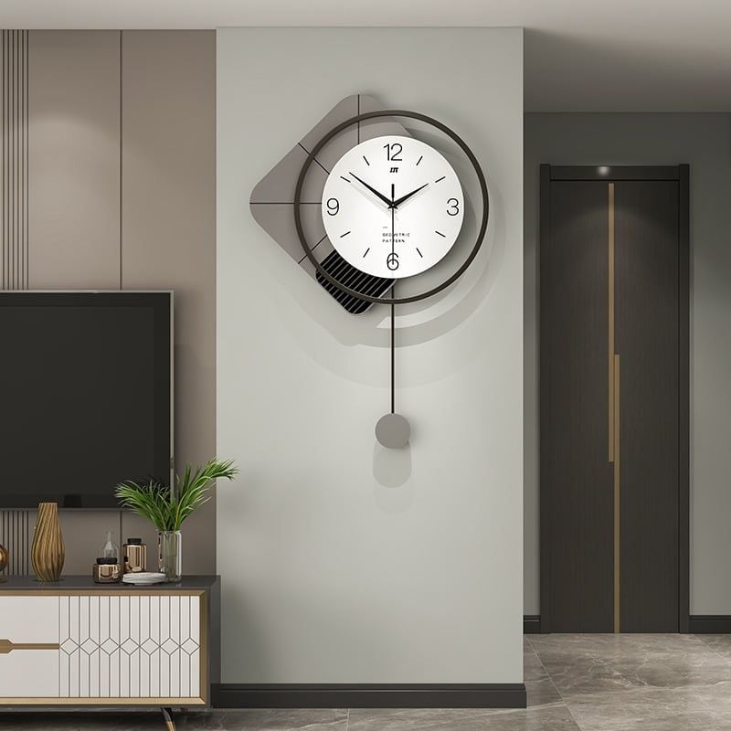 Đồng Hồ Treo Tường Kim Loại Cao Cấp Kim Trôi Hình Vuông Tròn