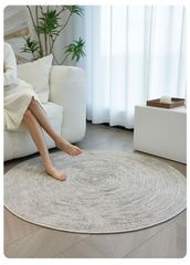 Thảm Tròn Trải Sàn Đế Dệt Sợi Polypropylene Điểm Vòng Tròn Nổi