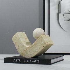 Tượng Décor Phong Cách Wabi Sabi Quả Bóng Tròn Chữ V