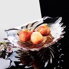 Dĩa Trái Cây Thủy Tinh Dáng Vỏ Sò Cao Cấp