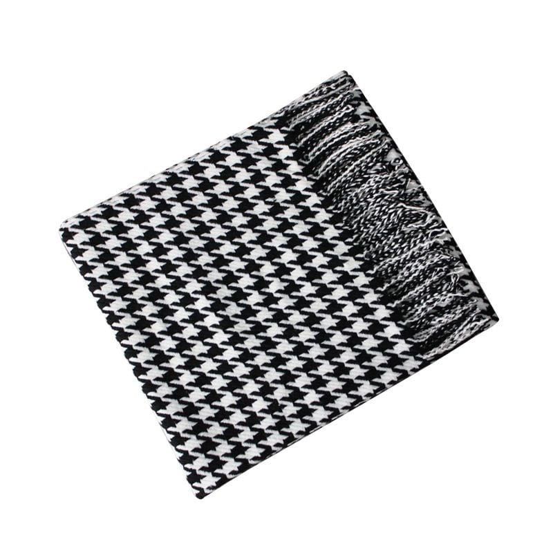 Chăn Phủ Giường Decor Họa Tiết Răng Sói Houndstooth 130x230cm