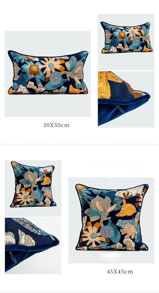 Vỏ Gối Tựa Lưng Sofa Âu Mỹ Dệt Sợi Colorful