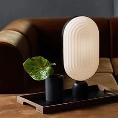 Đèn Bàn Bầu Dục Hình Sọc Gợn Sóng Bắc Âu