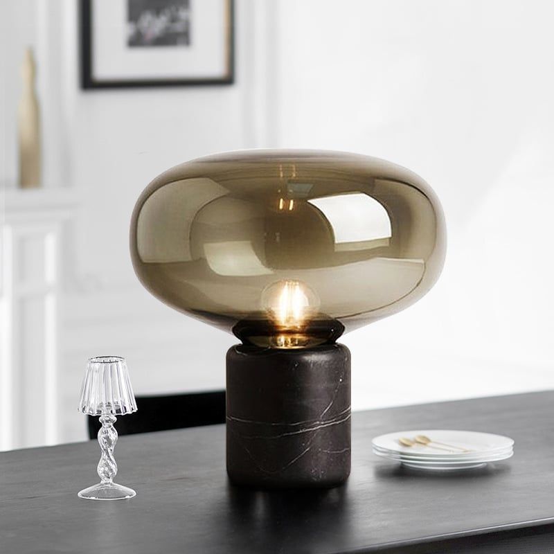 Đèn Bàn Đầu Giường Đá Cẩm Thạch Cognac