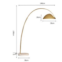 Đèn Sàn Vòng Cung Tròn Bắc Âu Trang Trí Sofa Bằng Kim Loại Ánh Sáng 3 Màu