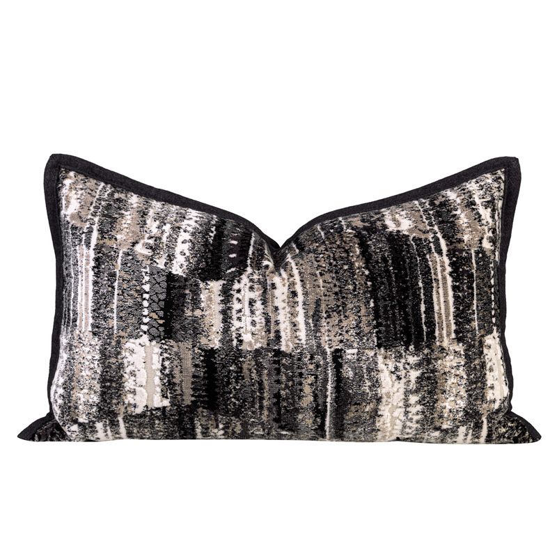 Vỏ Gối Tựa Lưng Sofa Cao Cấp Họa Tiết Nhung Xám Cafe