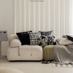 Vỏ Gối Tựa Lưng Trắng Đen Phong Cách Bắc Âu Tối Giản