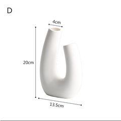 Bình Gốm Trắng Wabi Sabi Tạo Dáng Cách Điệu Decor Hoa Khô