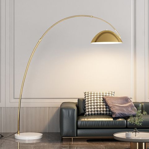 Đèn Sàn Vòng Cung Tròn Bắc Âu Trang Trí Sofa Bằng Kim Loại Ánh Sáng 3 Màu
