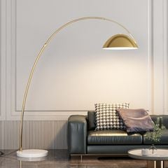 Đèn Sàn Vòng Cung Tròn Bắc Âu Trang Trí Sofa Bằng Kim Loại Ánh Sáng 3 Màu