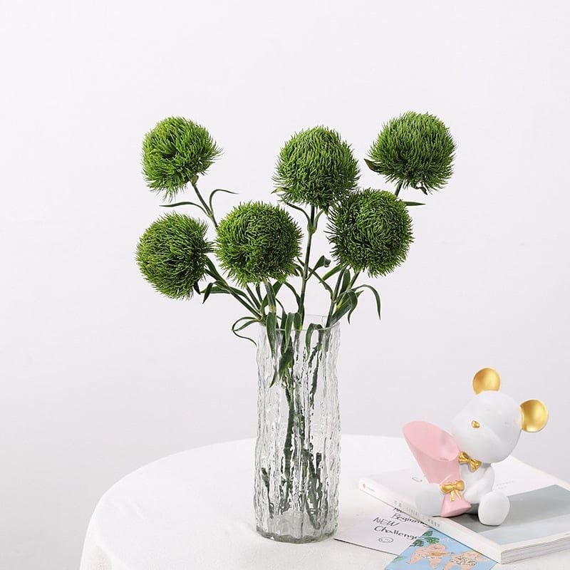 Hoa Giả Decor Cắm Bình Hoa Cẩm Chướng Xanh