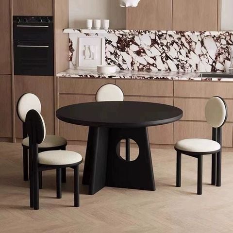 Bàn Tròn Chân Chữ T Cách Điệu Khoét Tròn