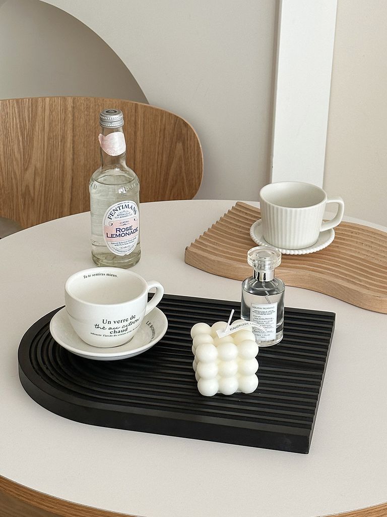 Thớt Gỗ Kẻ Sọc Gợn Sóng Đạo Cụ Chụp Ảnh Decor Bếp Sang Trọng