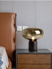 Đèn Bàn Đầu Giường Đá Cẩm Thạch Cognac