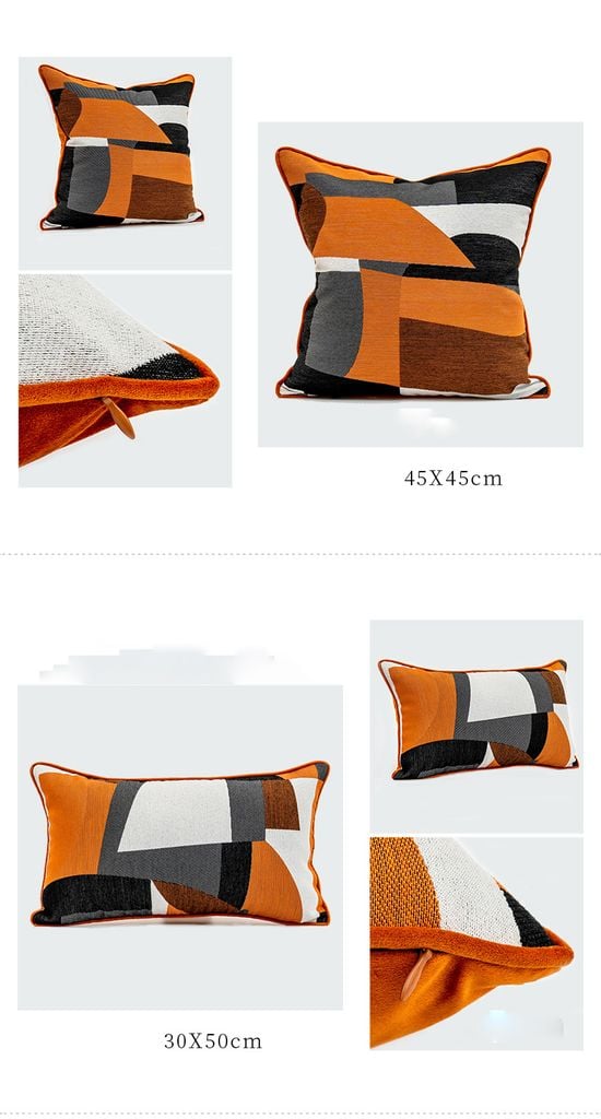 Vỏ Gối Tựa Lưng Sofa Âu Mỹ Dệt Sợi Colorful