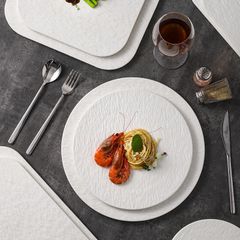 Dĩa Gốm Phẳng Trang Trí Bàn Ăn Tráng Miệng