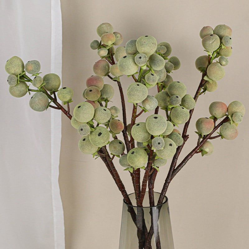 Cành Cây Quả Mọng Phủ Nhung Decor Không Gian Hiện Đại
