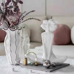 Bình Hoa Decor Kiểu Dáng Hoa Huệ Trắng