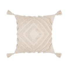 Vỏ Gối Tựa Lưng Sofa Morocco Bohemian Nordic Trắng Đen Dệt Nổi