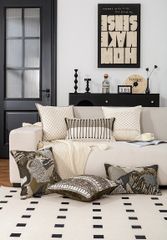 Vỏ Gối Tựa Lưng Sofa Phong Cách Rustic Xanh Xám