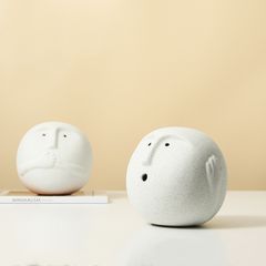 Tượng Tròn Icon Biểu Cảm Decor Kệ Sách Bàn Làm Việc