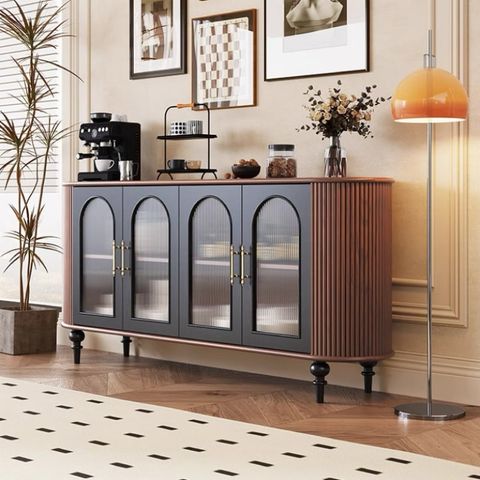 Tủ Bếp Trang Trí Gân Sọc Vintage