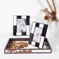Khung Ảnh Lông Ngựa Decor Phối Trắng Đen Sang Trọng