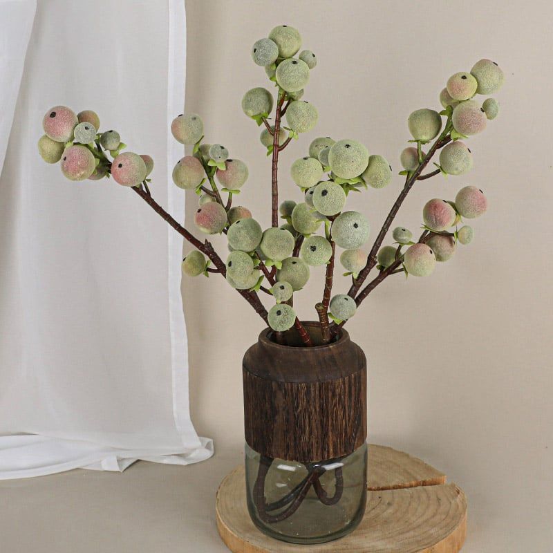 Cành Cây Quả Mọng Phủ Nhung Decor Không Gian Hiện Đại