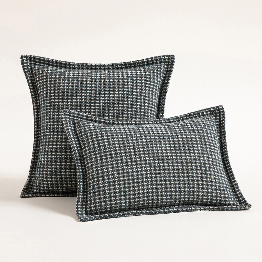 Vỏ Gối Tựa Lưng Sofa Vải Dệt Đan Len Họa Tiết Houndstooth Màu