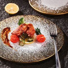 Dĩa Ăn Đá Gốm Màu Vàng Loang Hình Tròn Vuông