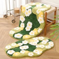 Thảm Lông Chân Giường Dệt Len Hoa 3D