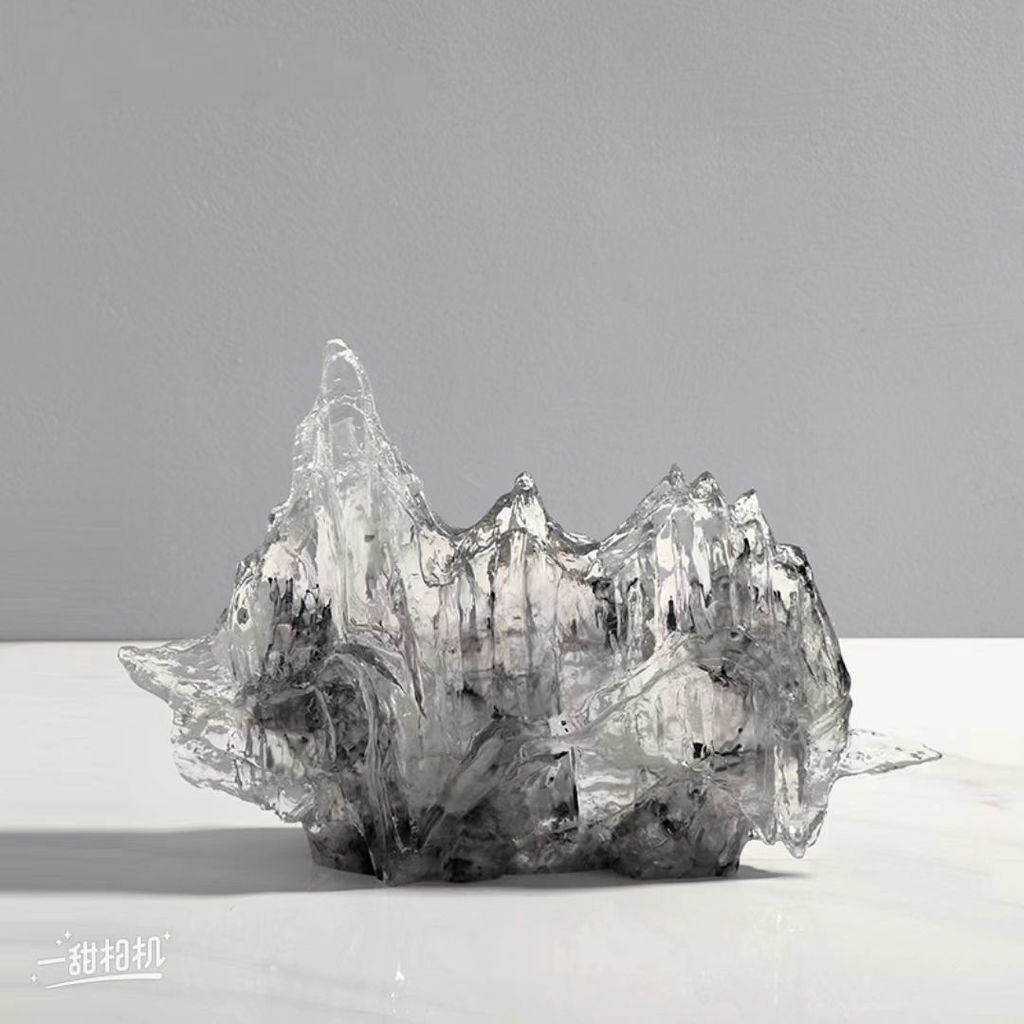 Tượng Khối Thạch Decor Màu Thạch Tím Hình Dãy Núi Sang Trọng